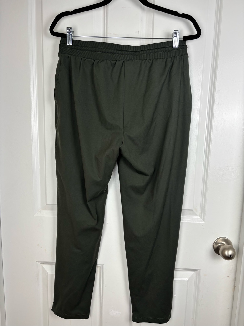 Rachel Zoe Olive Green Drawstring Jogger Pants Med Zip Pocket Stretch Athleisure - Picture 5 of 10